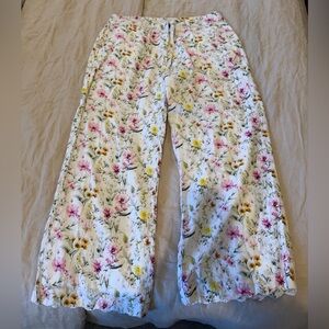 Crown & Ivy Floral Print Linen Pants